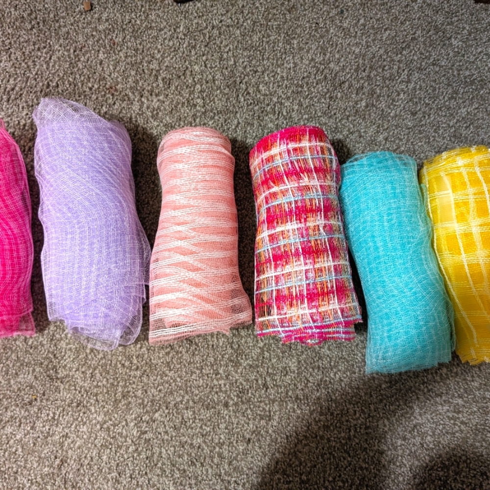 6 rolls of 10" x 18' Spring Deco Mesh